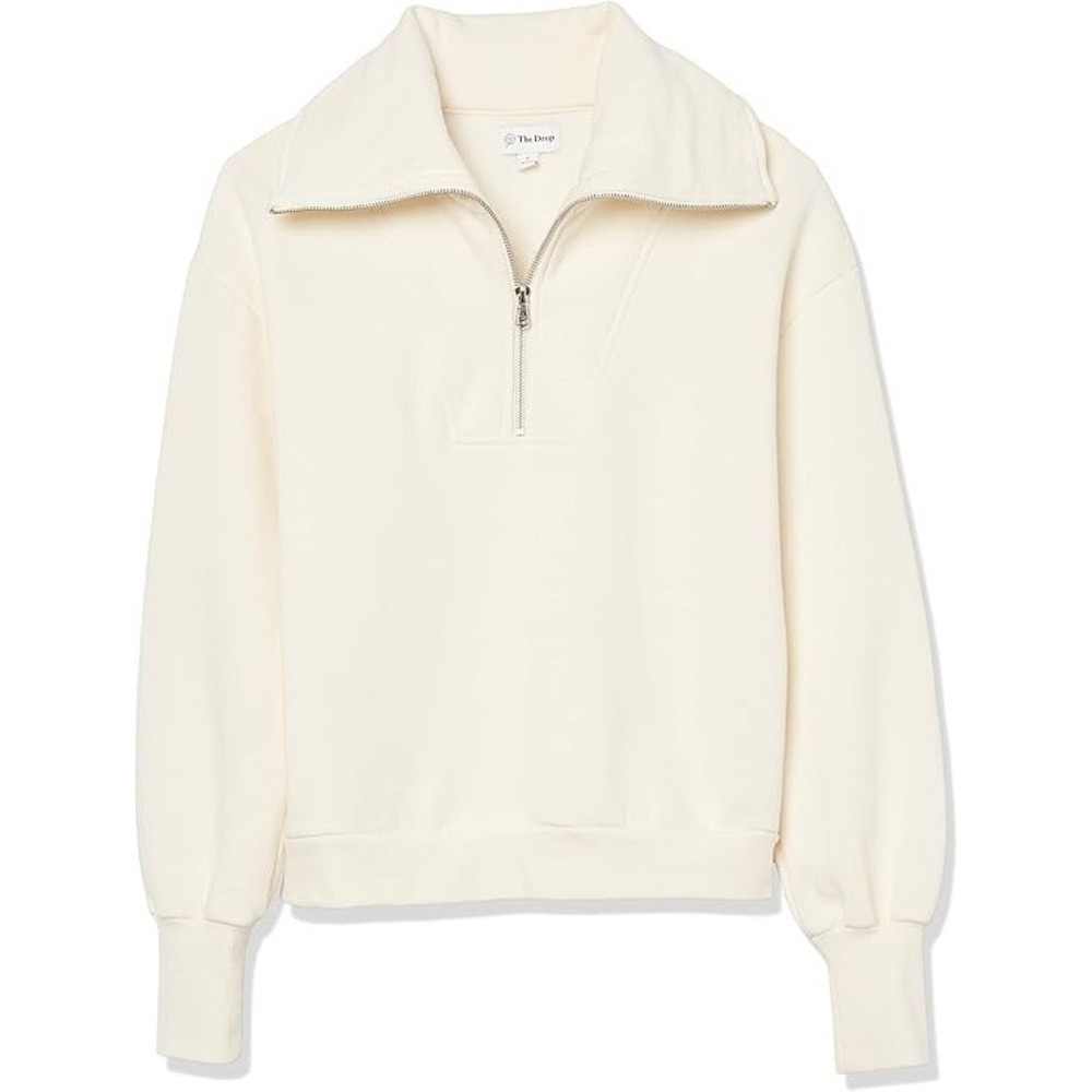 The Drop‎ Women's Fleece Half-Zip Pullover Ivory XS NWT